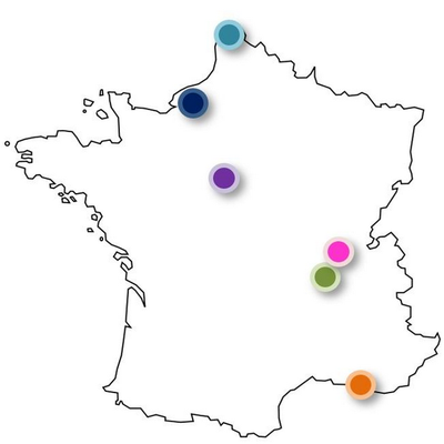 Carte des implantations en France